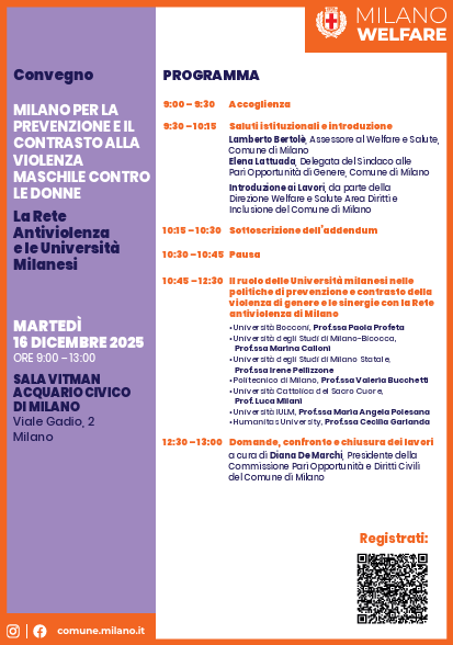 Milano per la prevenzione e il contrasto alla violenza maschile contro le donne
